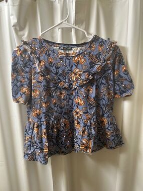 Zara Floral Peplum Top